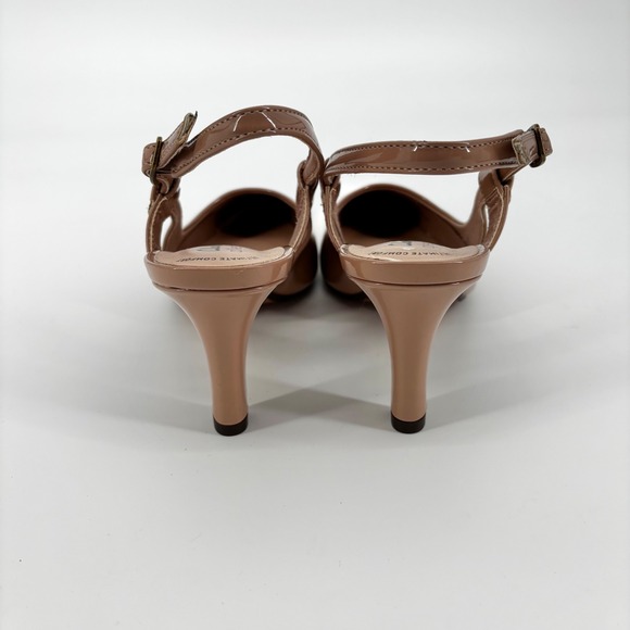 Clarks Collection Illeana Sky Praline‎ Patent sz 10 Tan Slingback Heels Pumps - Picture 5 of 9